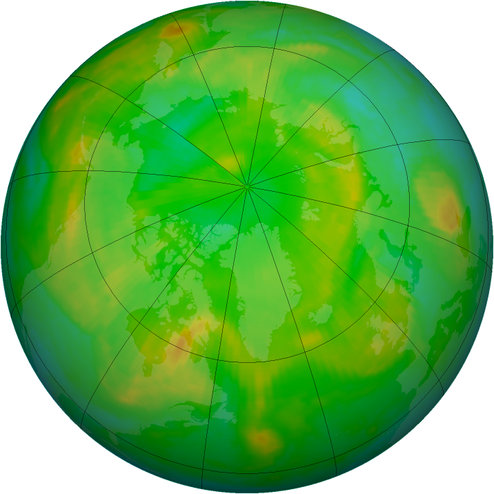 Arctic ozone map for 22 June 2000